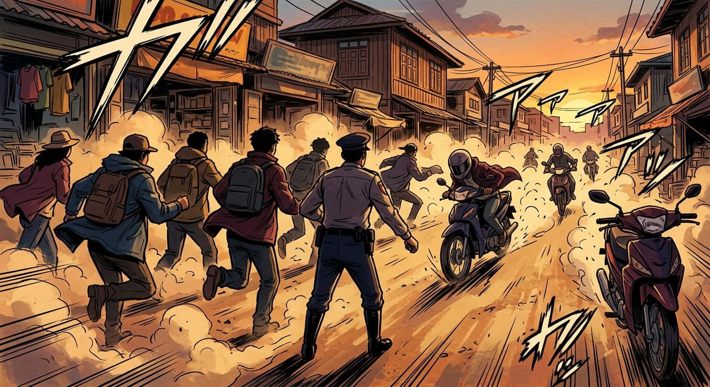 Story-panel art for Myanmar