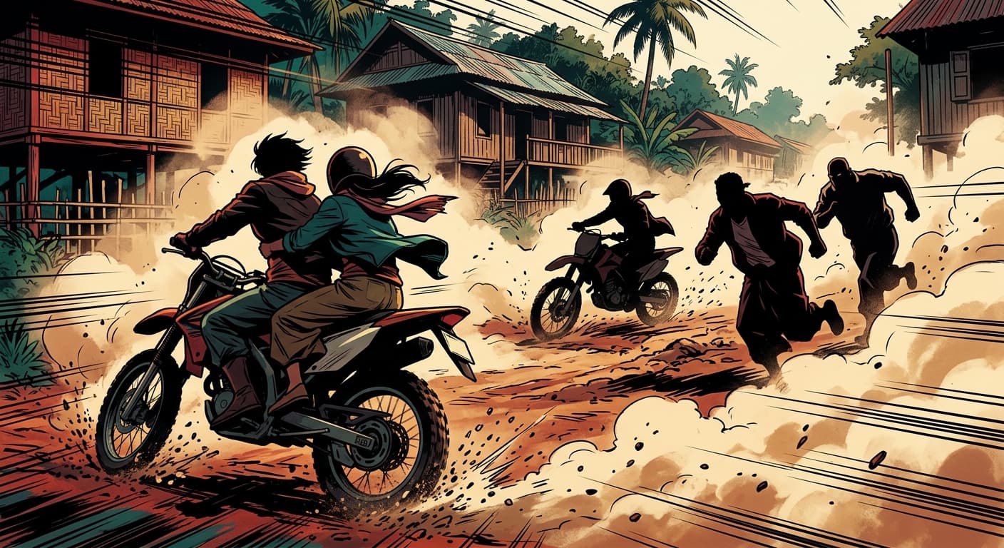 Story-panel art for Myanmar