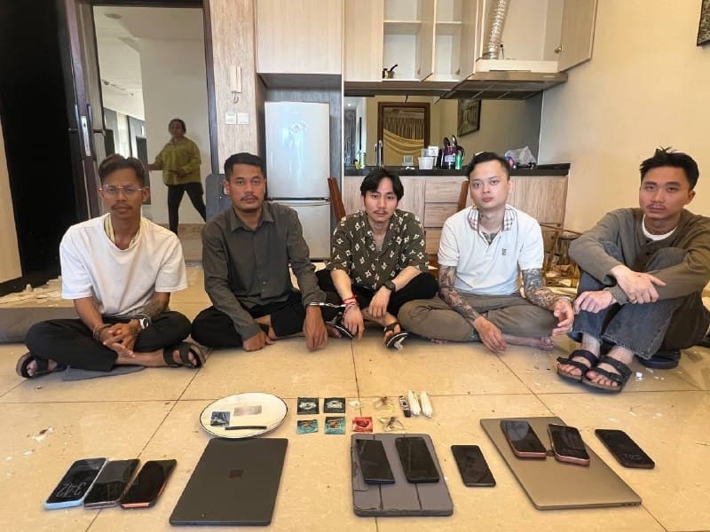 Cambodia Affairs|Phnom Penh Police Raid Sky Tree Condo, Arrest Five with Suspected Drugs and Devices