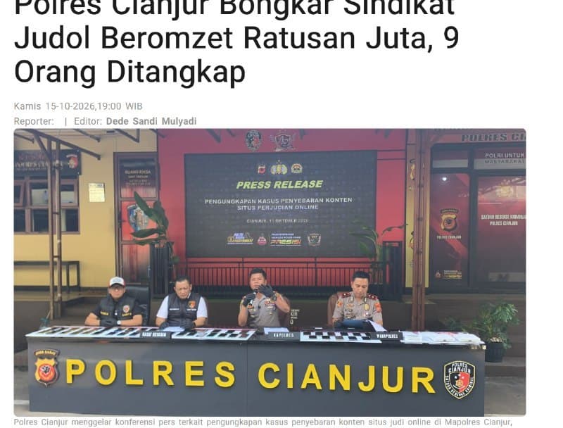 Indonesia Affairs|Nine Arrested in West Java Online Gambling Bust, Several Previously Worked in Cambodia