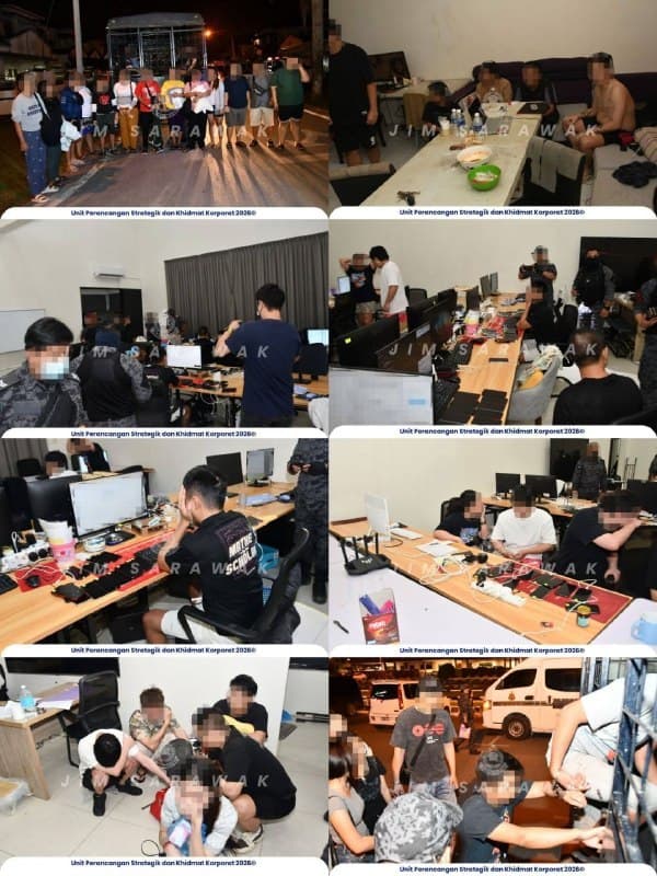 Malaysia Affairs|Kuching Raids Target 8 Locations: 74 Foreigners Arrested, Two Sites Suspected of Cyber Fraud