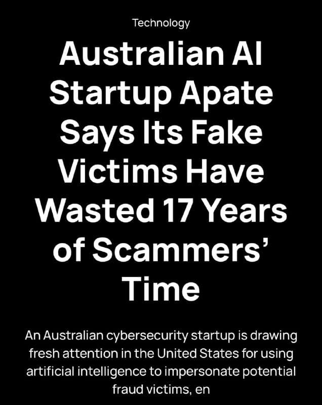 Australia Affairs|Deploying 350,000 AI Undercover Agents: Aussie Startup Wastes 17 Years of Scammers' Time