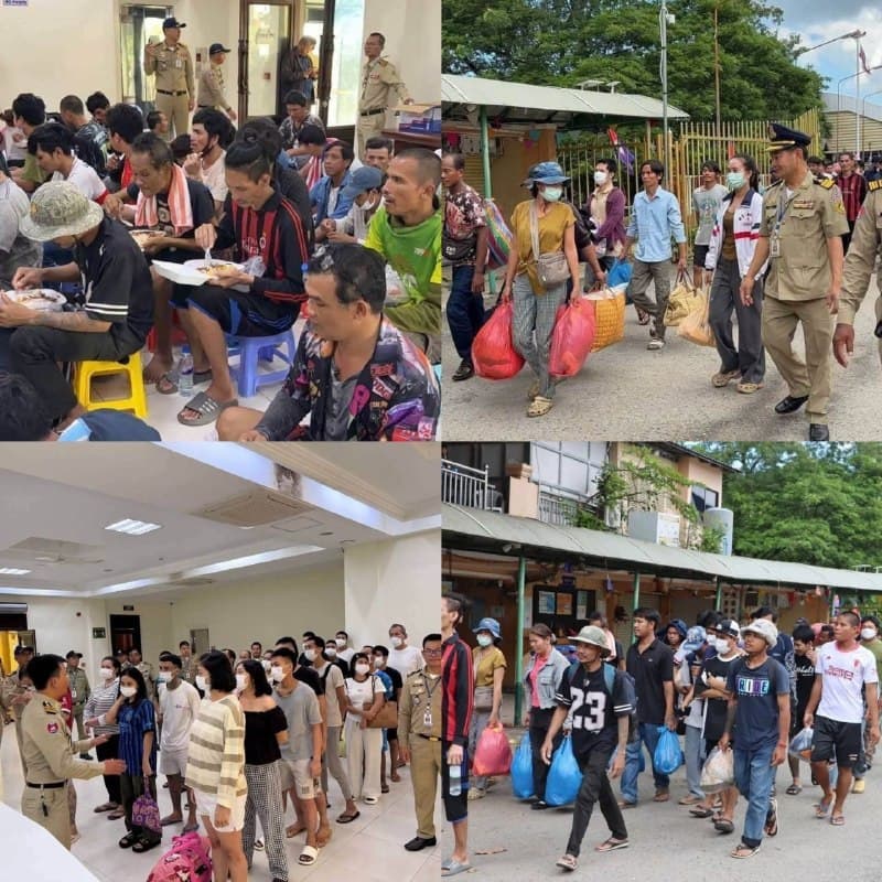 Cambodia Affairs|Poipet Border Handover: 24 Thais Deported, 82 Cambodians Received