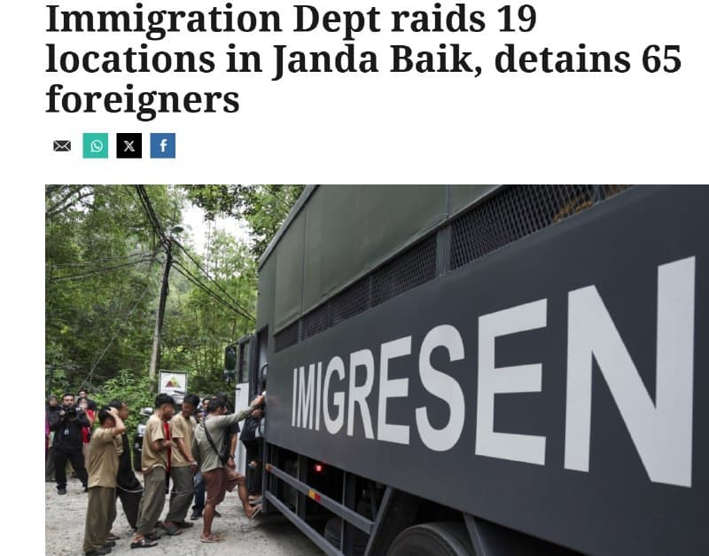 Malaysia Affairs|Immigration Raids in Janda Baik: 65 Foreigners Detained Across 19 Sites