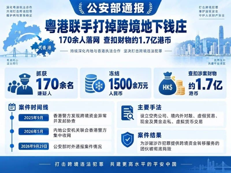 Regional Affairs|Guangdong and Hong Kong Police Bust Cross-Border Underground Bank, Arresting Over 170