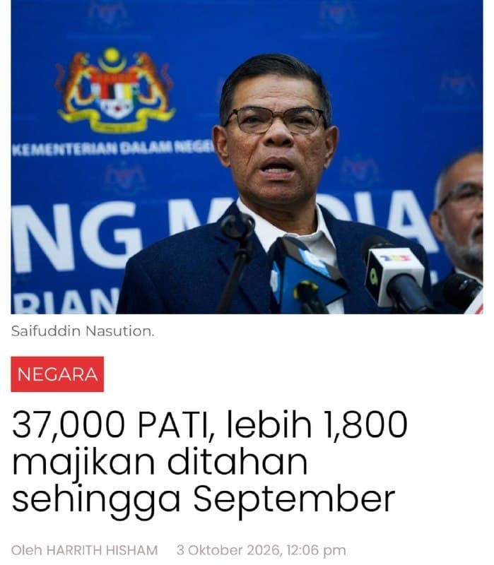 Malaysia Affairs|Over 10,000 Immigration Raids in 2026: 37,000+ Undocumented Migrants and 1,800+ Employers Detained