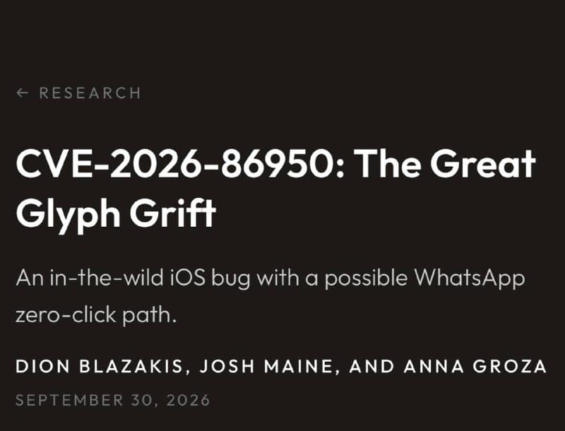 Crypto Affairs|Zero-Click Apple Exploit Triggers Simply via Incoming WhatsApp Files