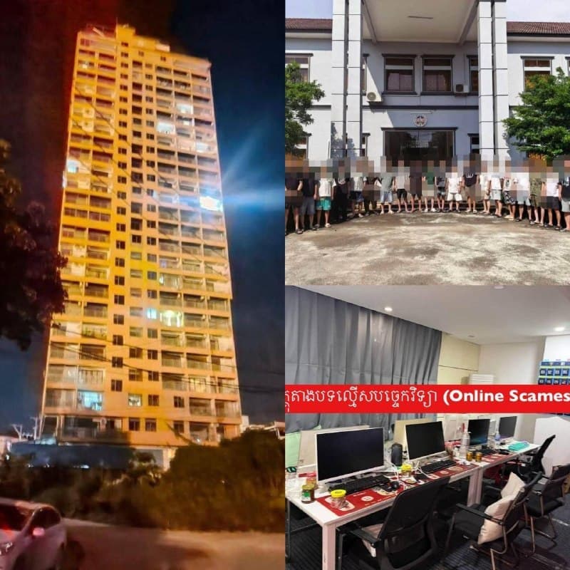 Cambodia Affairs|Sihanoukville Military Police Raid 22-Story Hotel, Arresting 22 Chinese Nationals