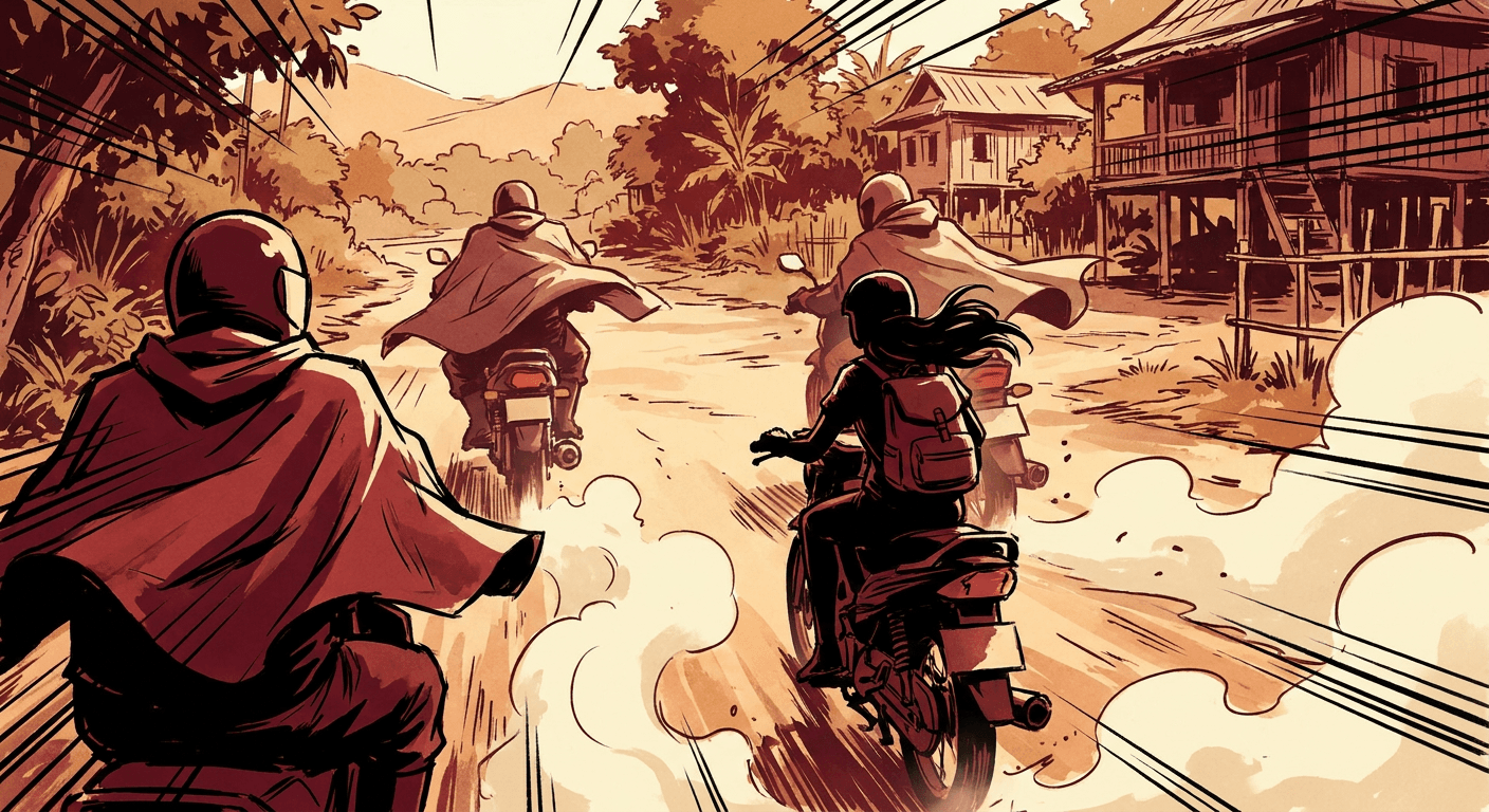 Story-panel art for Myanmar