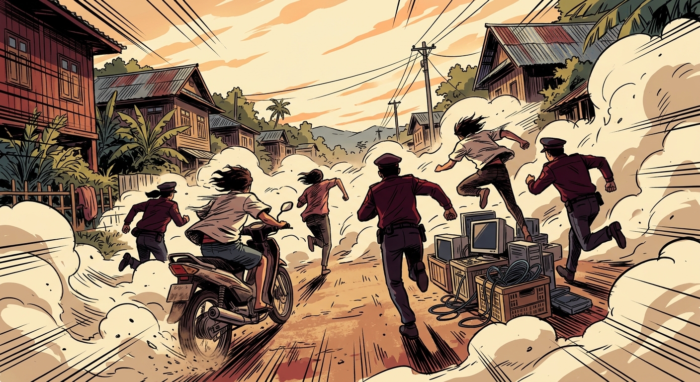 Story-panel art for Myanmar