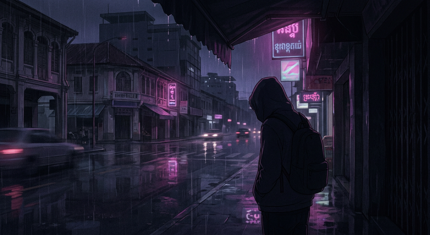 Bleak contrast art for Phnom Penh