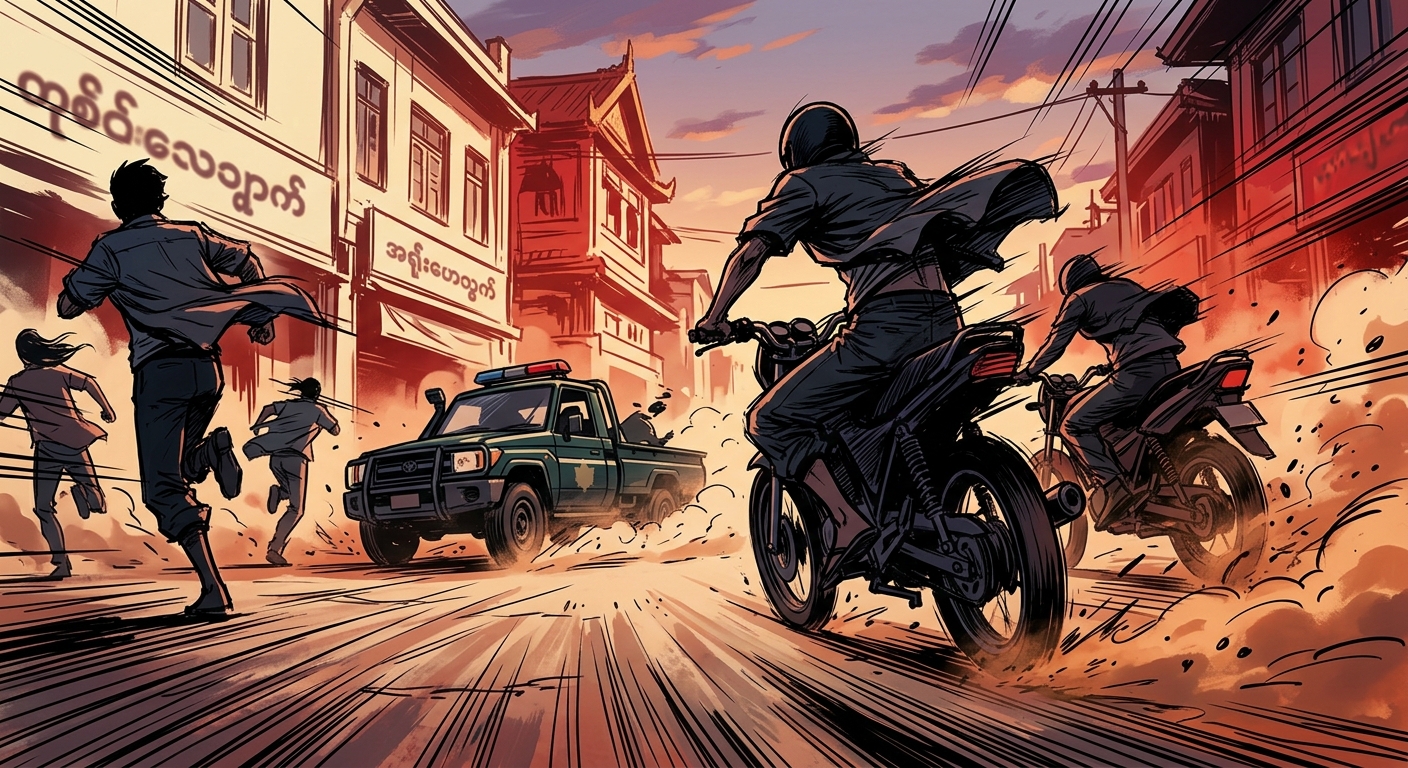 Story-panel art for Myanmar